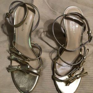 Kate Spade Gold Sandal Size 7 1/2M